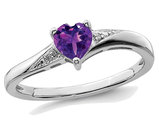 2/5 Carat (ctw) Amethyst Heart Promise Ring in Sterling Silver